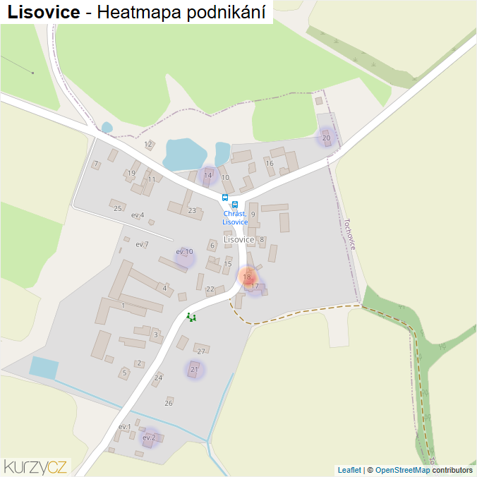 Mapa Lisovice - Firmy v části obce.