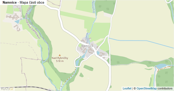 Namnice - mapa části obce