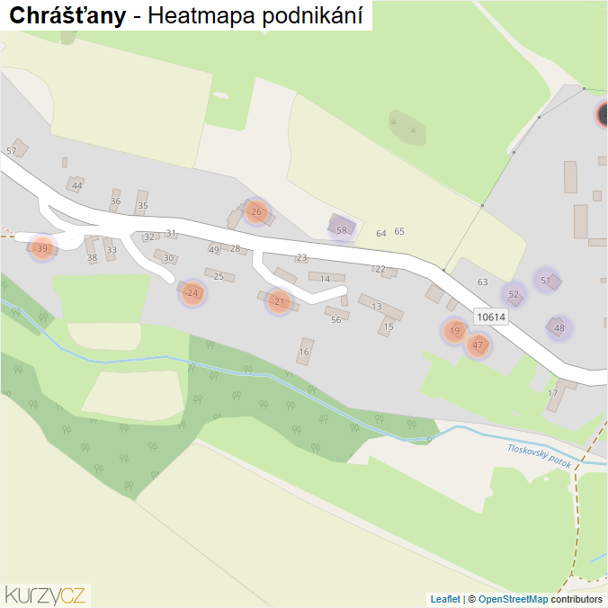 Mapa Chrášťany - Firmy v části obce.