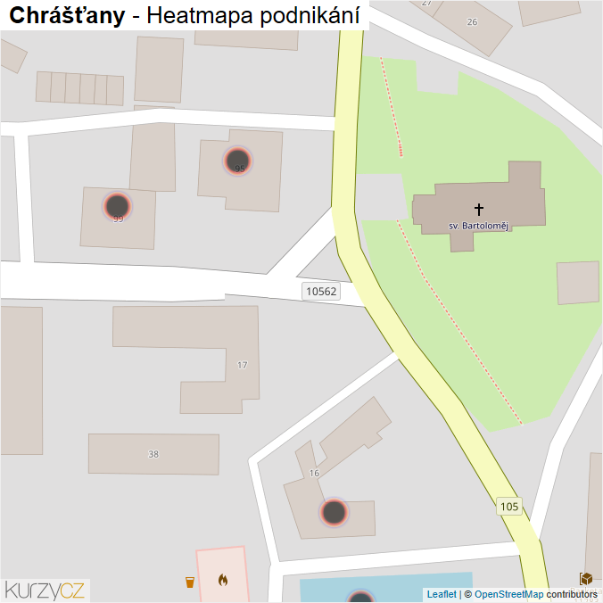 Mapa Chrášťany - Firmy v obci.
