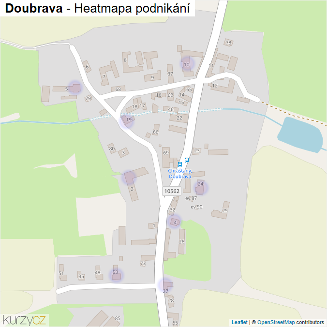 Mapa Doubrava - Firmy v části obce.