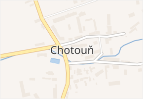 Chotouň v obci Chrášťany - mapa části obce