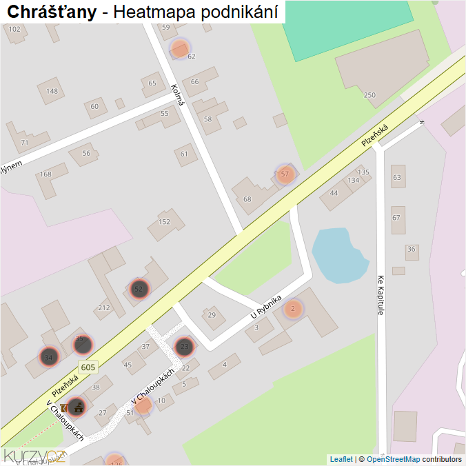 Mapa Chrášťany - Firmy v obci.