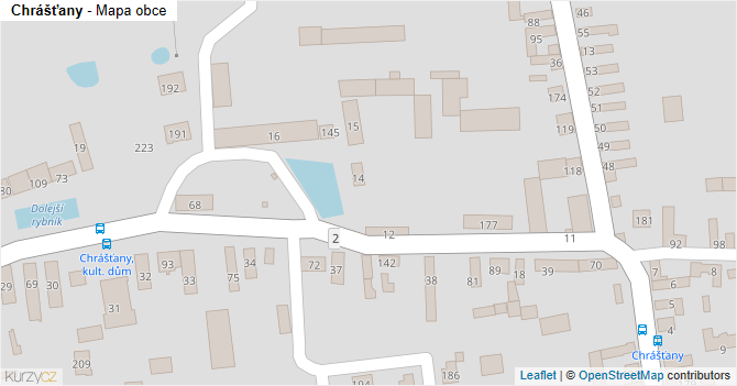 Chrášťany - mapa obce