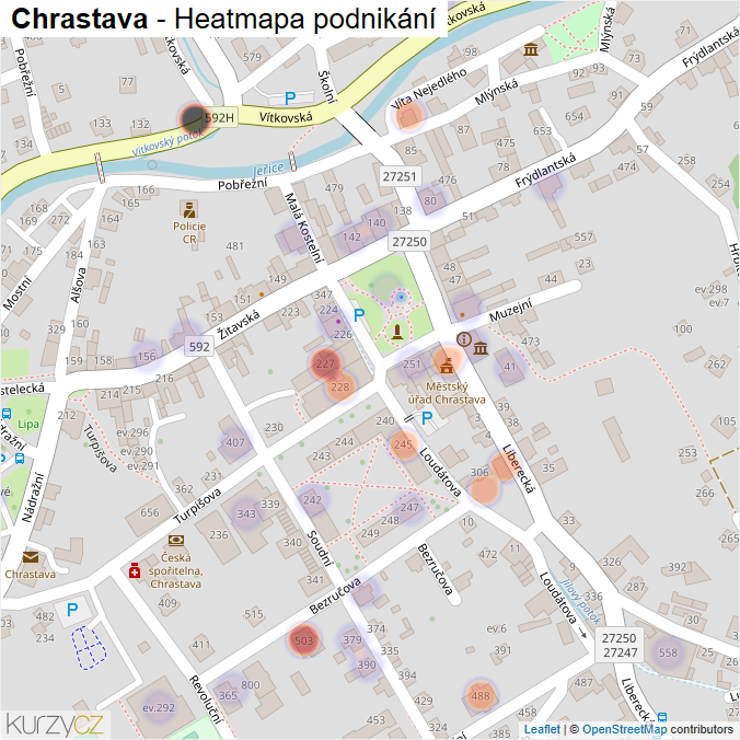 Mapa Chrastava - Firmy v obci.