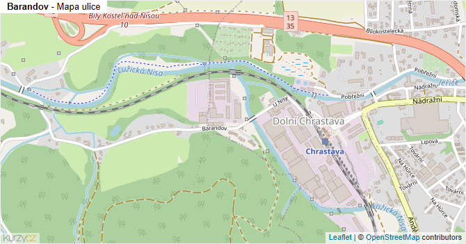 Barandov - mapa ulice