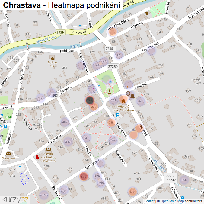 Mapa Chrastava - Firmy v části obce.