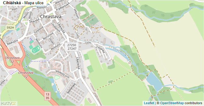 Cihlářská - mapa ulice