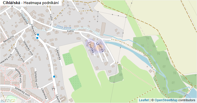 Cihlářská - mapa podnikání