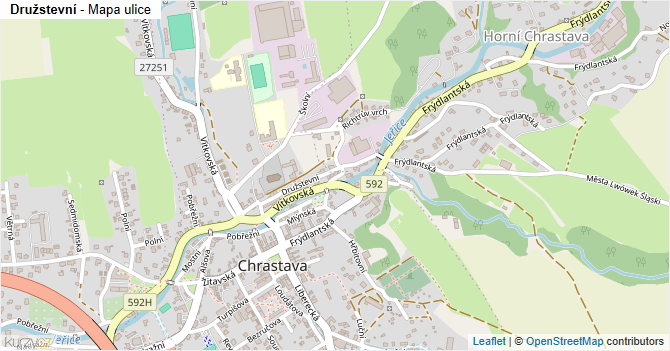 Družstevní - mapa ulice