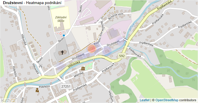 Družstevní - mapa podnikání