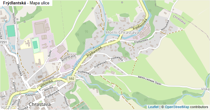 Frýdlantská - mapa ulice