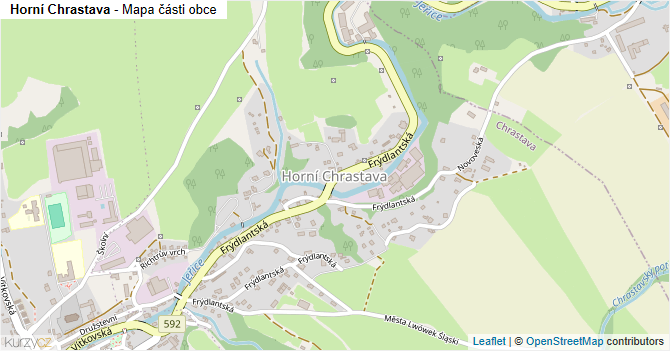 Horní Chrastava - mapa části obce