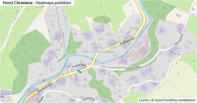 Horní Chrastava - mapa podnikání