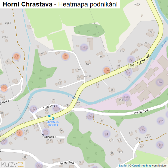Mapa Horní Chrastava - Firmy v části obce.