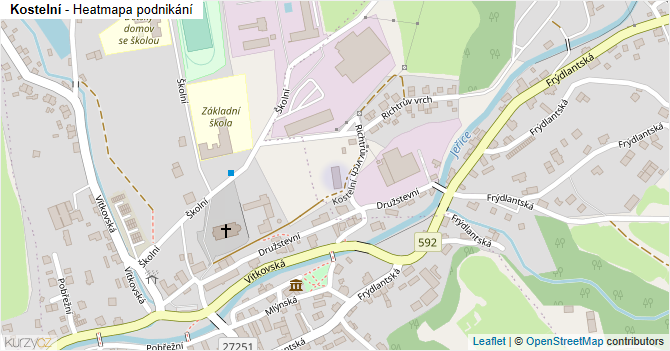 Kostelní - mapa podnikání