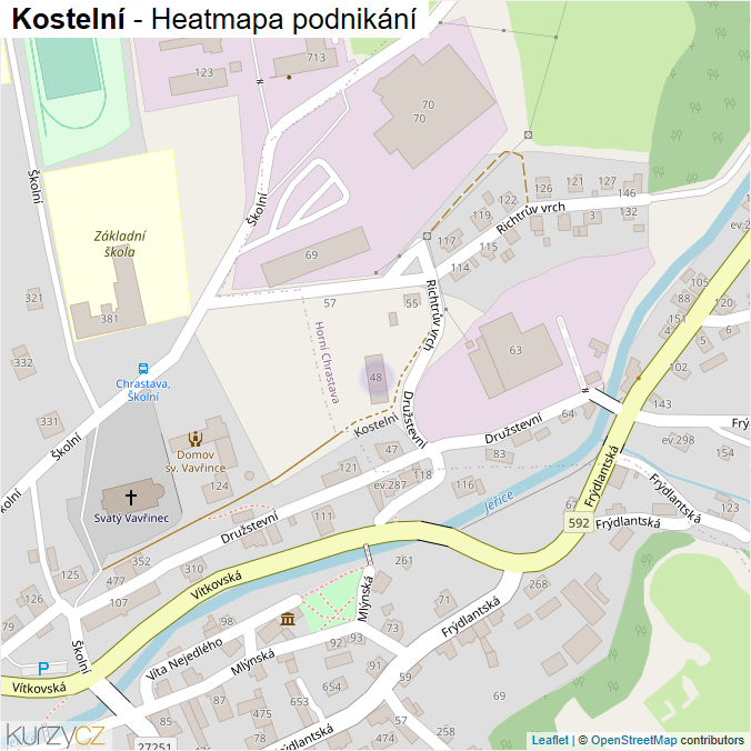 Mapa Kostelní - Firmy v ulici.