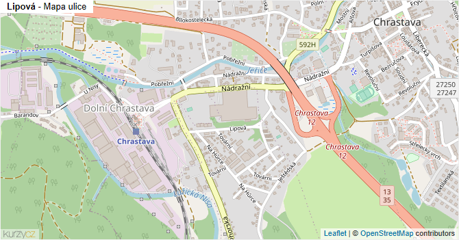 Lipová - mapa ulice