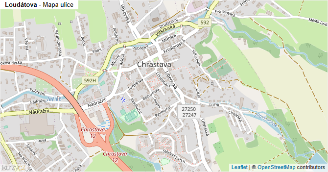 Loudátova - mapa ulice