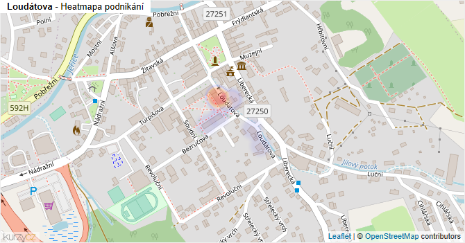 Loudátova - mapa podnikání