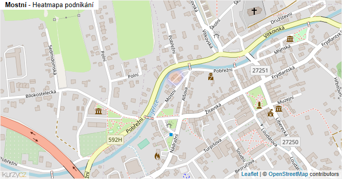 Mostní - mapa podnikání
