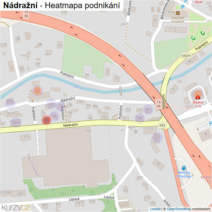 Mapa Nádražní - Firmy v ulici.