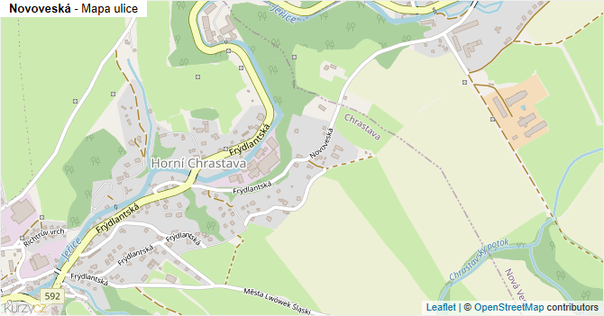 Novoveská - mapa ulice
