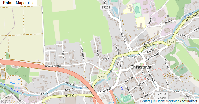 Polní - mapa ulice