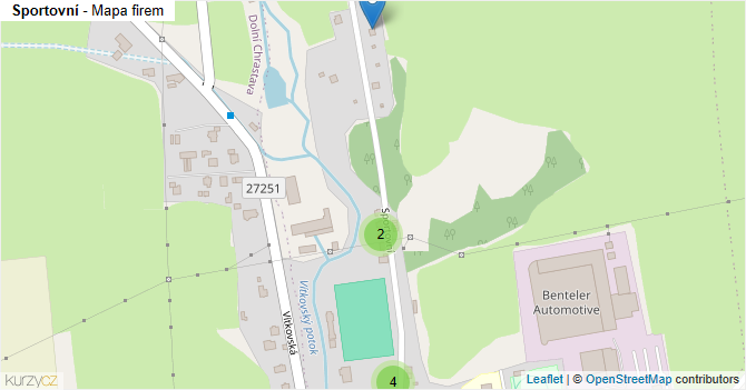 Sportovní - mapa firem