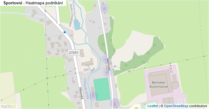 Sportovní - mapa podnikání
