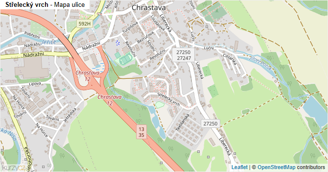 Střelecký vrch - mapa ulice