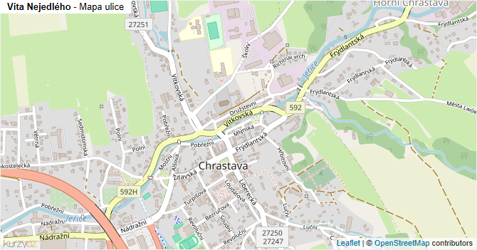 Víta Nejedlého - mapa ulice