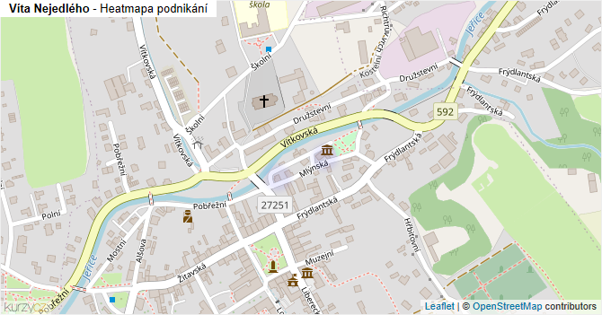 Víta Nejedlého - mapa podnikání