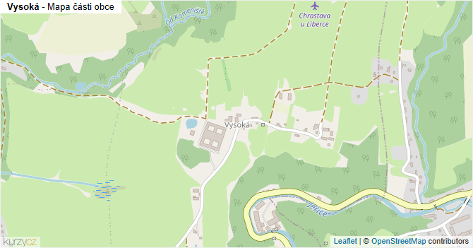 Vysoká - mapa části obce