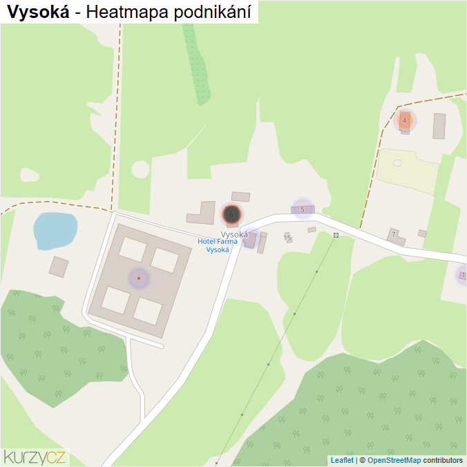 Mapa Vysoká - Firmy v části obce.