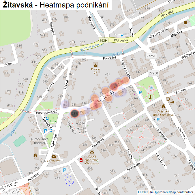 Mapa Žitavská - Firmy v ulici.