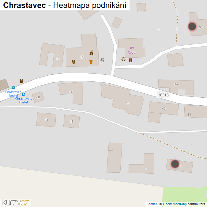 Mapa Chrastavec - Firmy v obci.