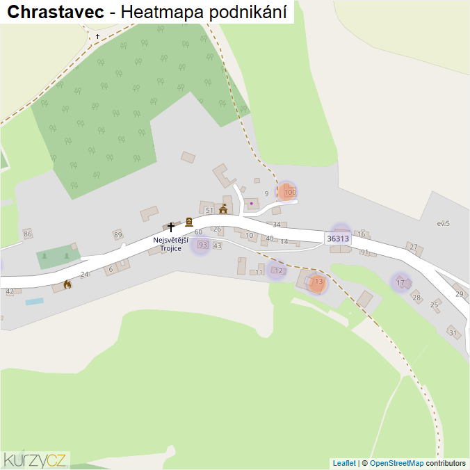 Mapa Chrastavec - Firmy v části obce.