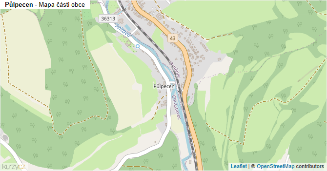 Půlpecen - mapa části obce