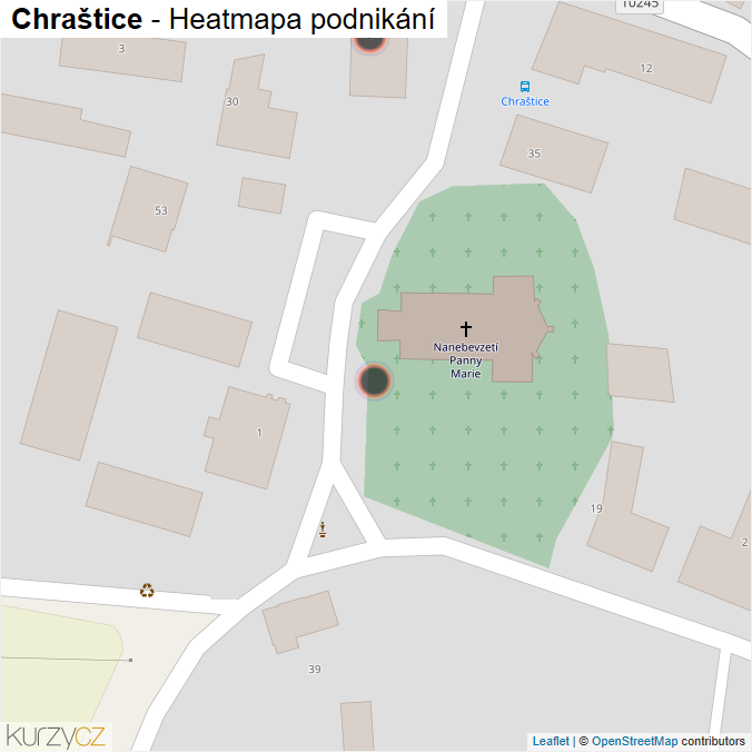 Mapa Chraštice - Firmy v obci.
