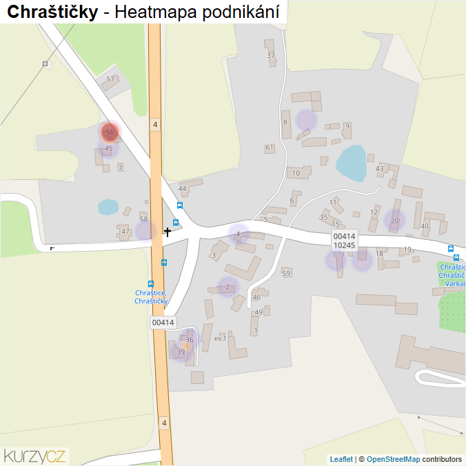 Mapa Chraštičky - Firmy v části obce.