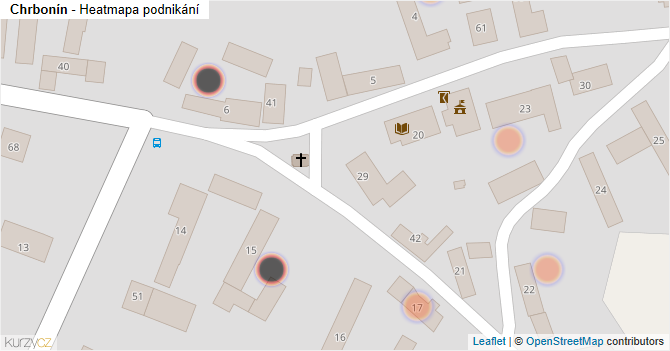 Chrbonín - mapa podnikání