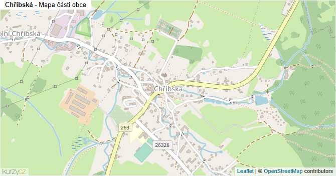 Chřibská - mapa části obce