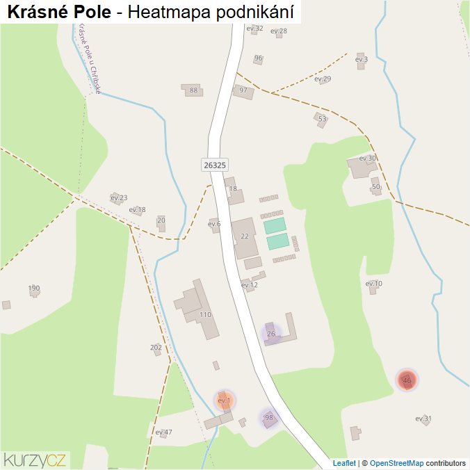 Mapa Krásné Pole - Firmy v části obce.