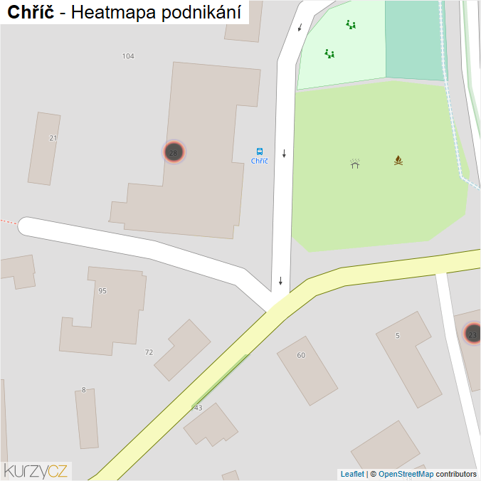 Mapa Chříč - Firmy v obci.