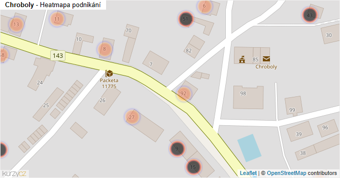 Chroboly - mapa podnikání