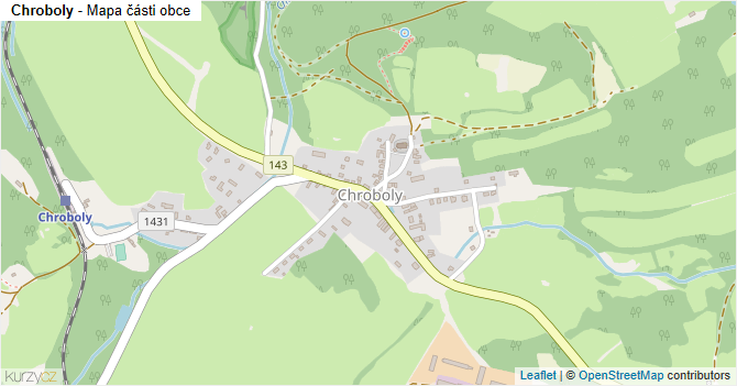 Chroboly - mapa části obce