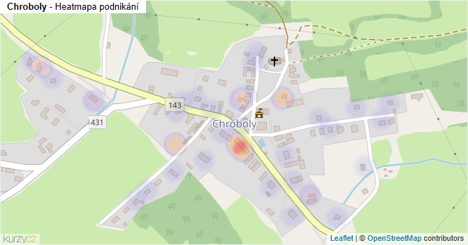 Chroboly - mapa podnikání