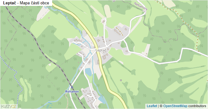 Leptač - mapa části obce