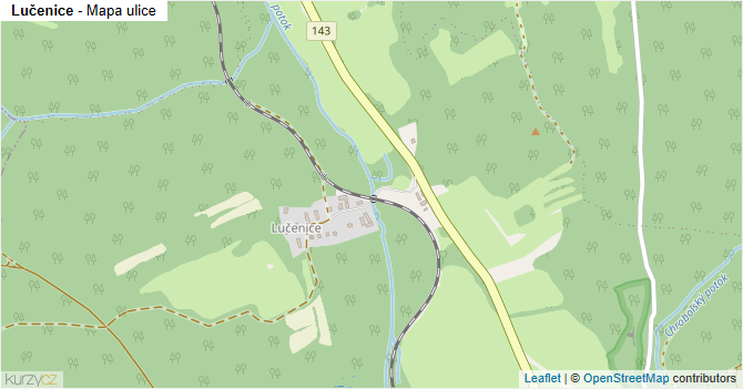 Lučenice - mapa ulice